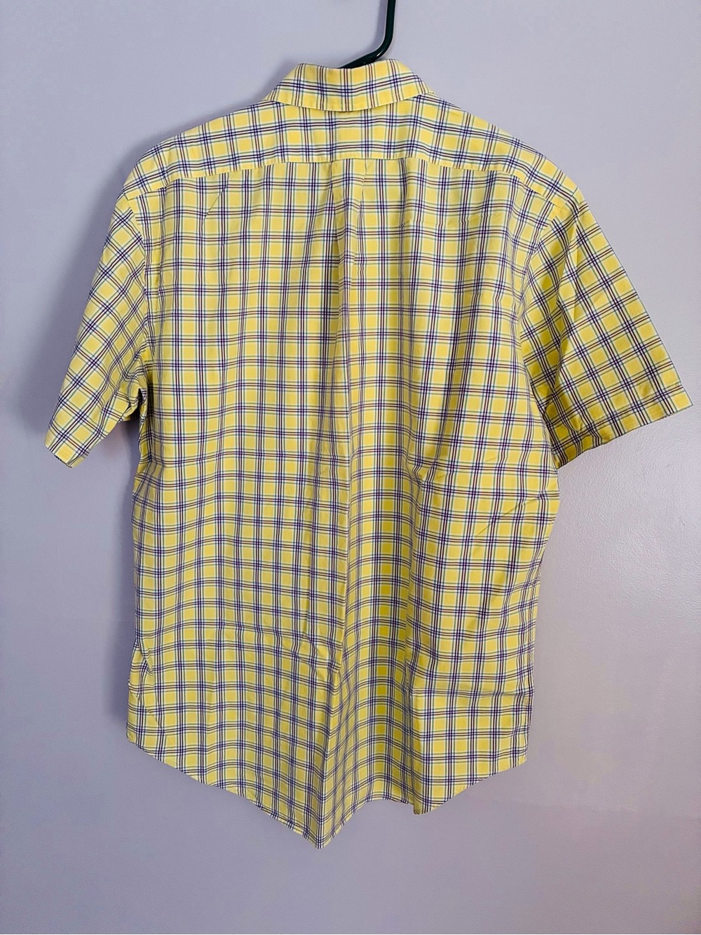 Ralph Lauren Yellow and Blue Plaid Short-Sleeve Button-Down Shirt men’s large - Picture 3 of 6